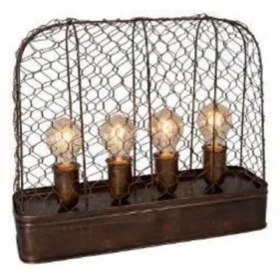 Bronze Metal Net Covered Table Lamp