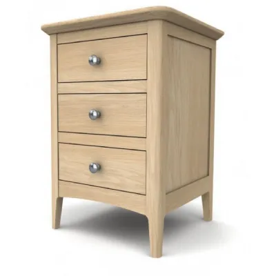 Solid Oak 3 Drawer Bedside