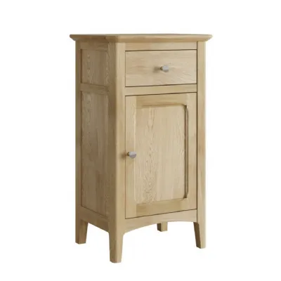 Solid Oak 1 Door 1 Drawer Cupboard