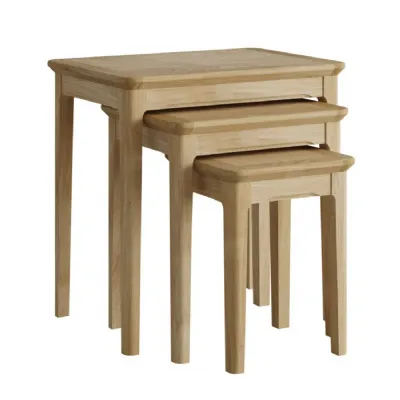 Solid Oak Nest of Tables