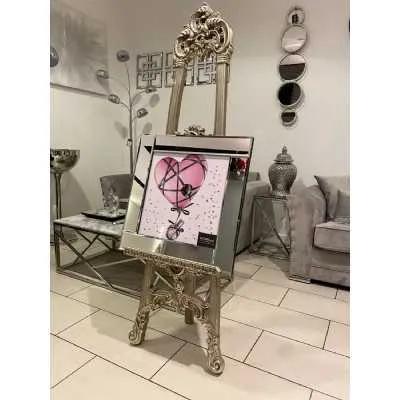 Heart Balloon Pink Perfume Wall Art Mirror Frame