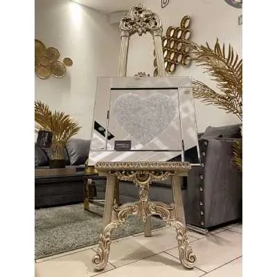 Heart Crystals Shape Wall Art Mirror Frame