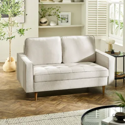 Henrietta Beige Upholstered 2 Seater Sofa