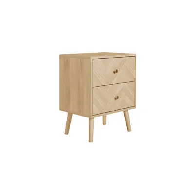 Herringford 2 Drawer Bedside Oak