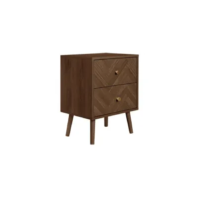 Herringford 2 Drawer Bedside Walnut