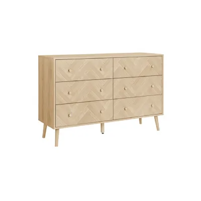 Herringford 6 Drawer Wide Chest Oak