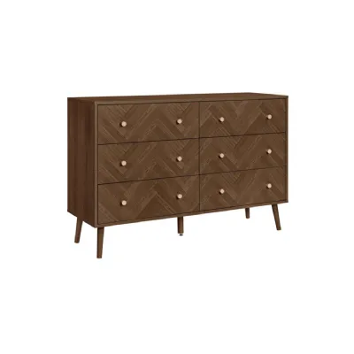 Herringford 6 Drawer Wide Chest Walnut
