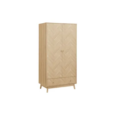 Herringford 2 Door 1 Drawer Wardrobe Oak
