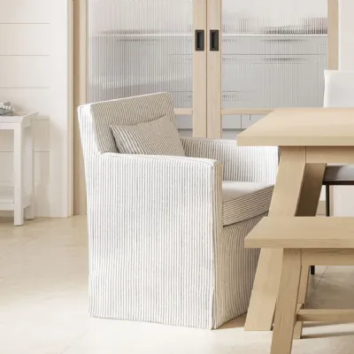 Hettie Grey Stripe Chair