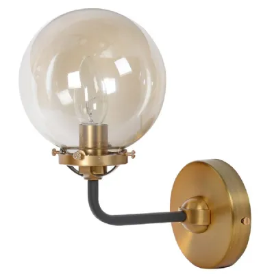 Amber Glass Ball Wall Sconce