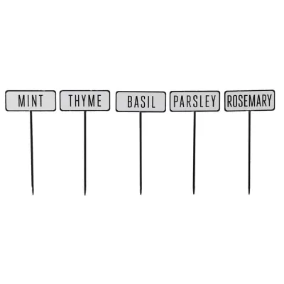 Set of 5 Herb Names Iron Signs
