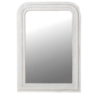 White Curved Corner Rope Edge Mirror