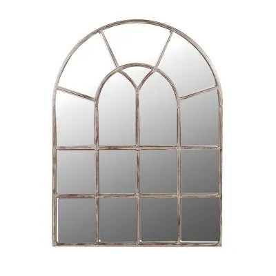 Shabby Chic Multi Window Effect Wall Mirror Large Arched Rustic Design