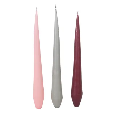 Set of 3 Blush, Lichen and Claret Candles