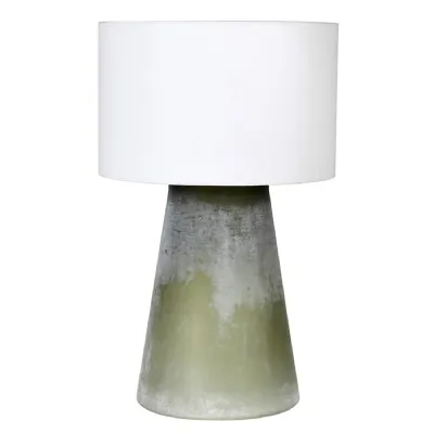 Smokey Green Table Lamp with Shade