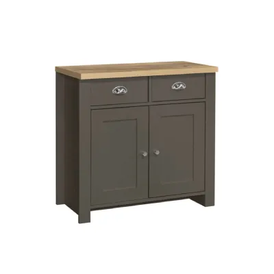 Highgate 2 Door 2 Drawer Sideboard Dark Grey & Oak Effect