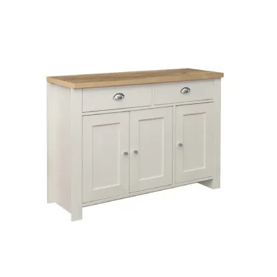 Highgate 3 Door 2 Drawer Sideboard Cream & Oak Effect