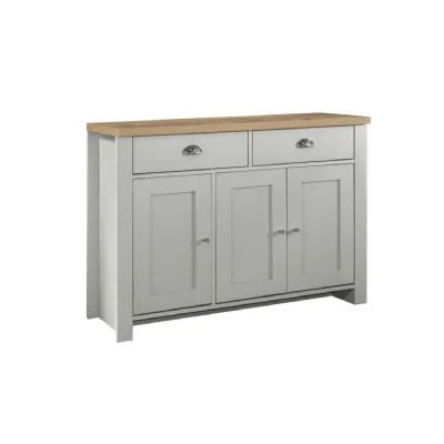 Highgate 3 Door 2 Drawer Sideboard Grey & Oak Effect