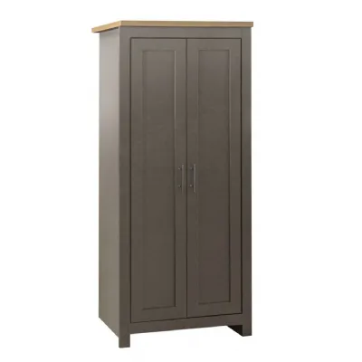 Highgate 2 Door Wardrobe Dark Grey & Oak Effect