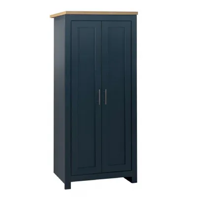 Highgate 2 Door Wardrobe Navy Blue & Oak Effect