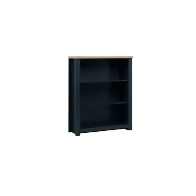 Highgate 3 Tier Bookcase Navy Blue & Oak Effect