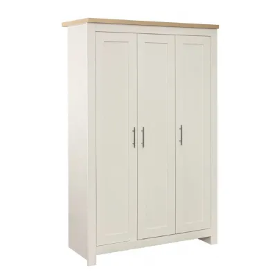 Highgate 3 Door Wardrobe Cream & Oak Effect
