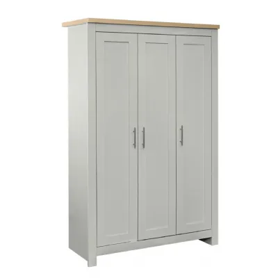 Highgate 3 Door Wardrobe Grey & Oak Effect