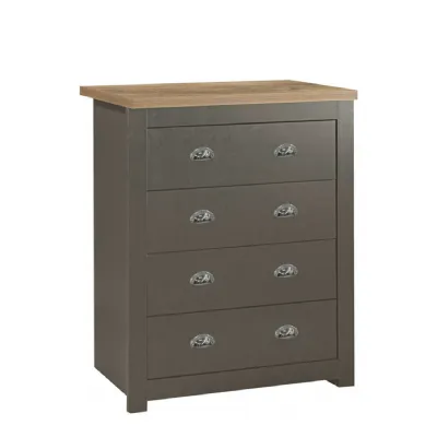Highgate 4 Drawer Chest Dark Grey & Oak Effect