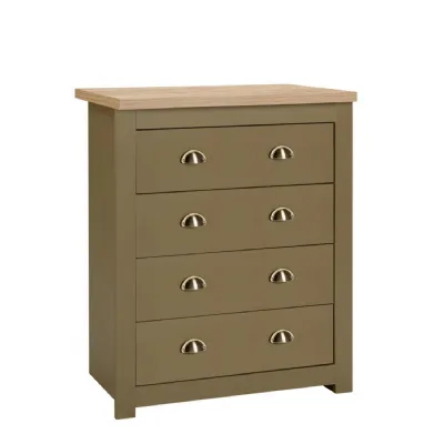 Highgate 4 Drawer Chest Olive & Oak Effect