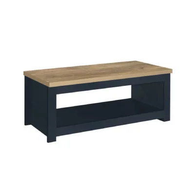 Highgate Coffee Table Navy Blue & Oak Effect