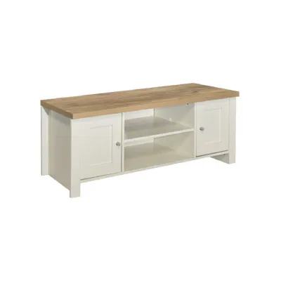 Highgate Large TV Unit Cream & Oak Effect
