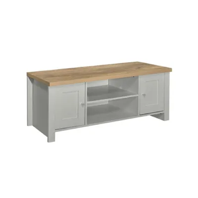 Highgate Large TV Unit Grey & Oak Effect