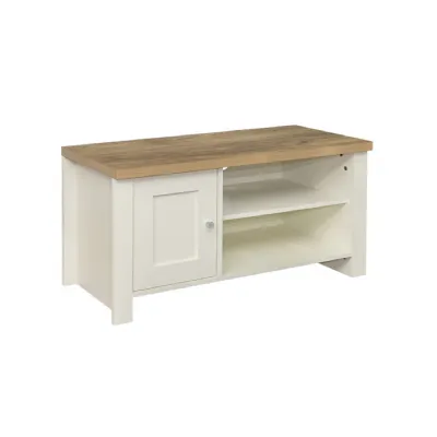 Highgate Small TV Unit Cream & Oak Effect