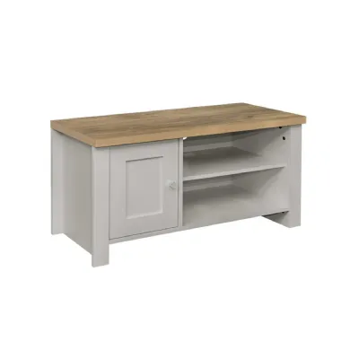 Highgate Small TV Unit Grey & Oak Effect