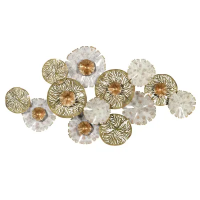 Gold and Silver Flowers Wall Art