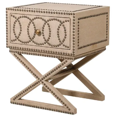 Kerela Cross Leg Single Drawer Bedside