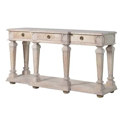 Reclaimed Pine 3 Drawer Console Table