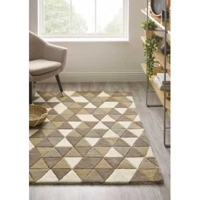 Origins Geometric Honeycomb Natural Multi Colour Hand Tufted Wool Rug 120x170cm