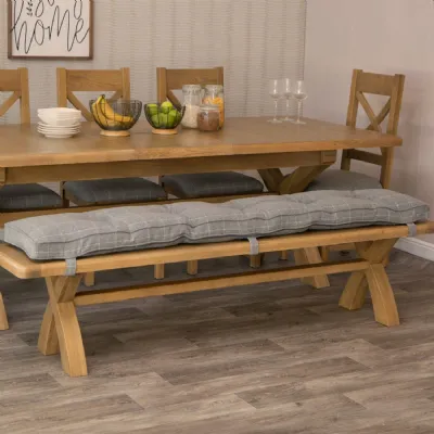 Modern Steel Grey Wool 2.0m Bench Cushion