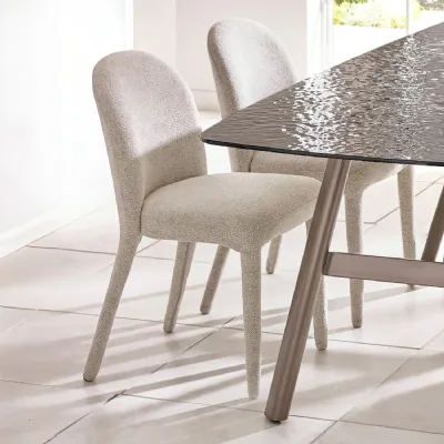 Set of 2 Holly Beige Chenille Upholstered Dining Chairs
