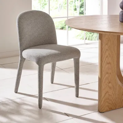 Set of 2 Holly Grey Chenille Upholstered Dining Chairs