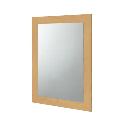 Retro Style Small Solid Oak Rectangular Wall Mirror with Hand Wax Finish