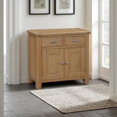 Modern Natural Oak Small 2 Door 2 Drawer Sideboard