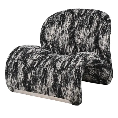 Black and White Brushed Curve Chair