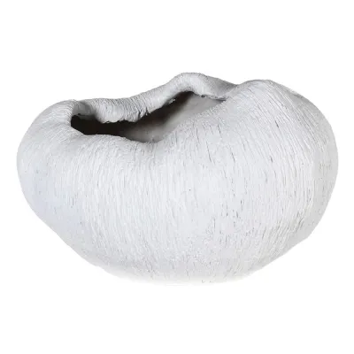 Large Round Faux Coral Dry Vase