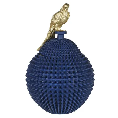 Small Parrot Blue Jackfruit Lidded Jar