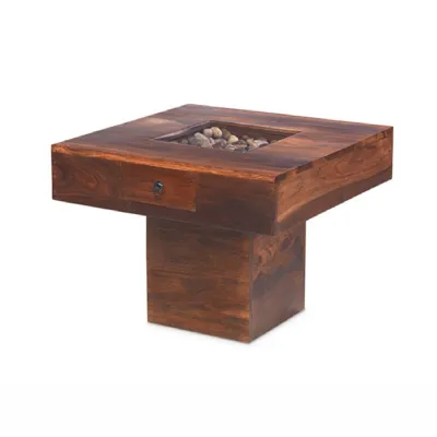 Traditional Sheesham Wood Pebble Coffee Table with Drawer