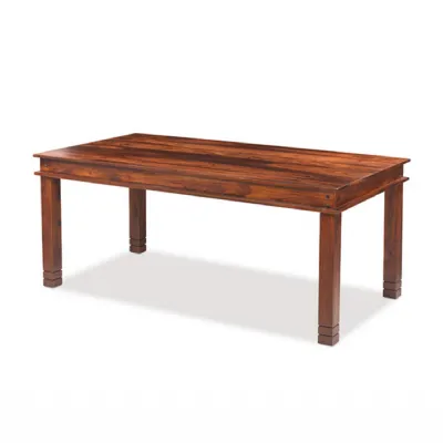 Traditional Sheesham Fixed Rectangular Top 6 Seater Dining Table