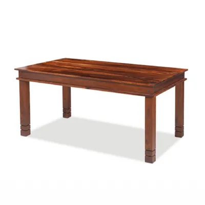 Indian Style Solid Sheesham Fixed Top Rectangular 4 Seater Dining Table