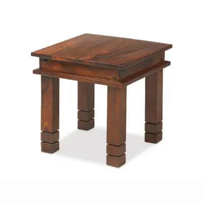 Colonial Style Dark Sheesham Wood Chunky Square Coffee Table